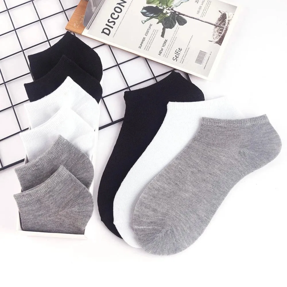 10-Pairs: Women's Solid Color Ankle Socks