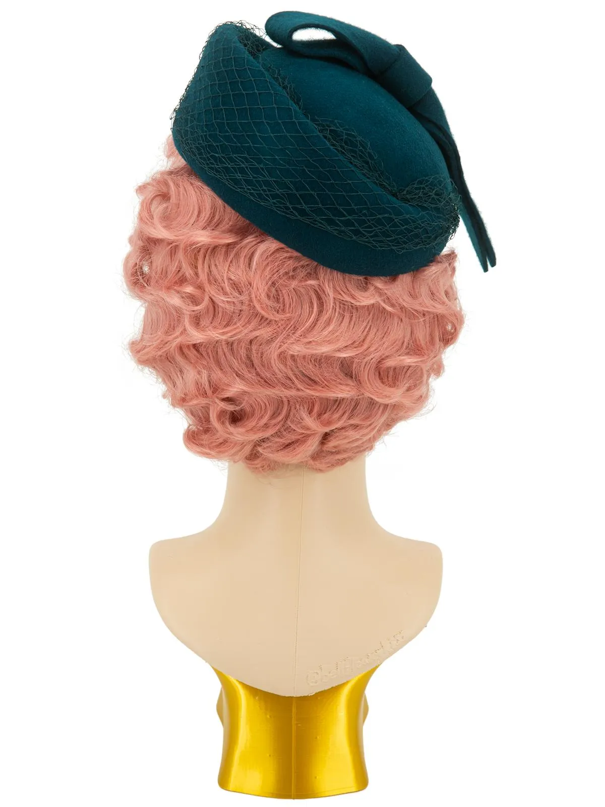 1940s Style Teal Loop Decor Pillbox Hat