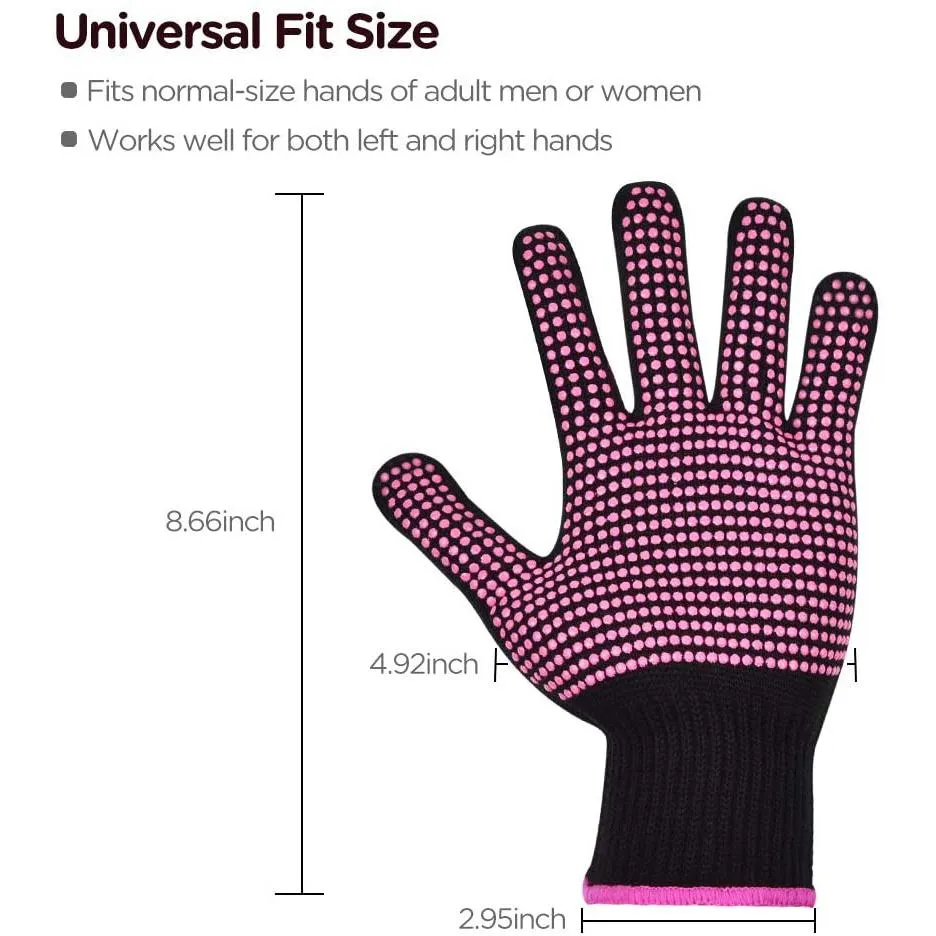 2-Pack: Heat Resistant Gloves with Silicone Bumps