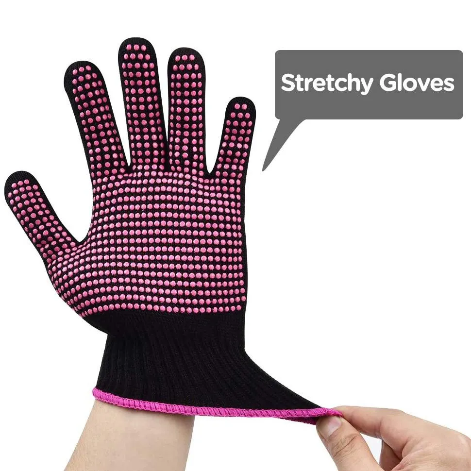 2-Pack: Heat Resistant Gloves with Silicone Bumps