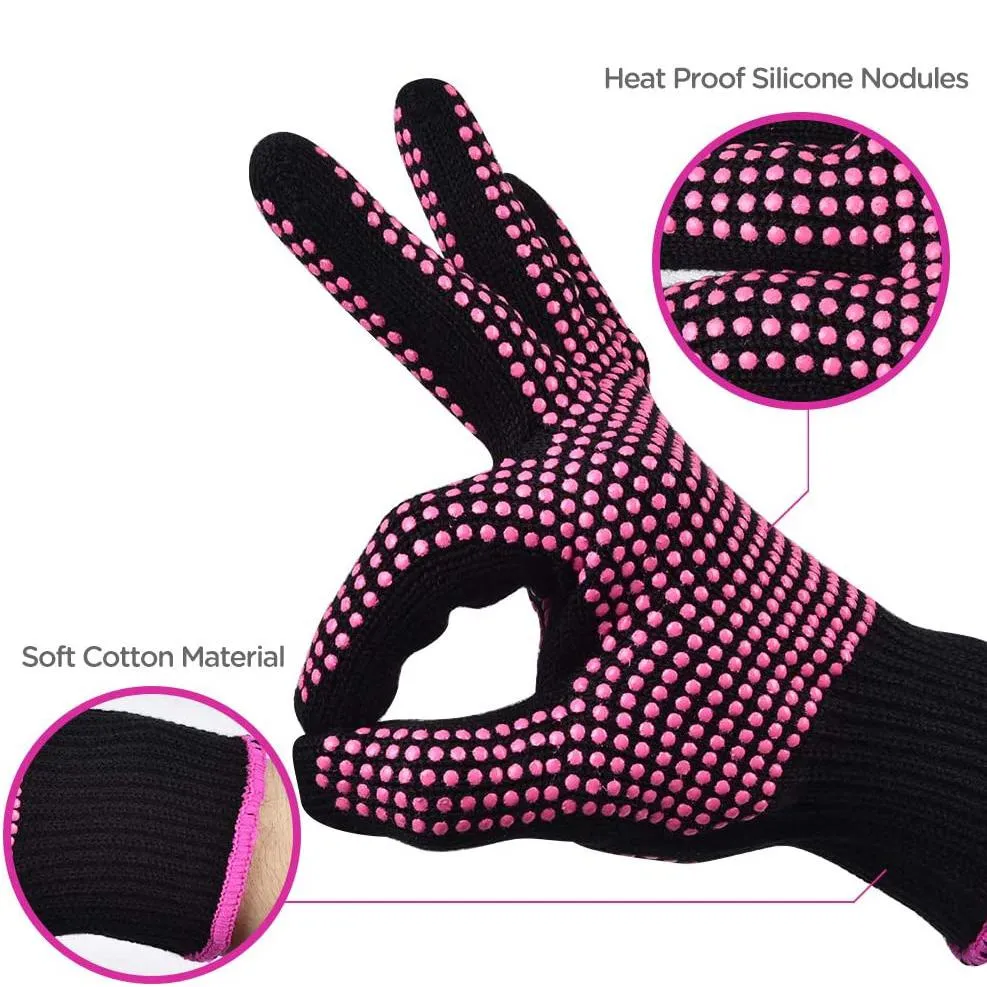 2-Pack: Heat Resistant Gloves with Silicone Bumps