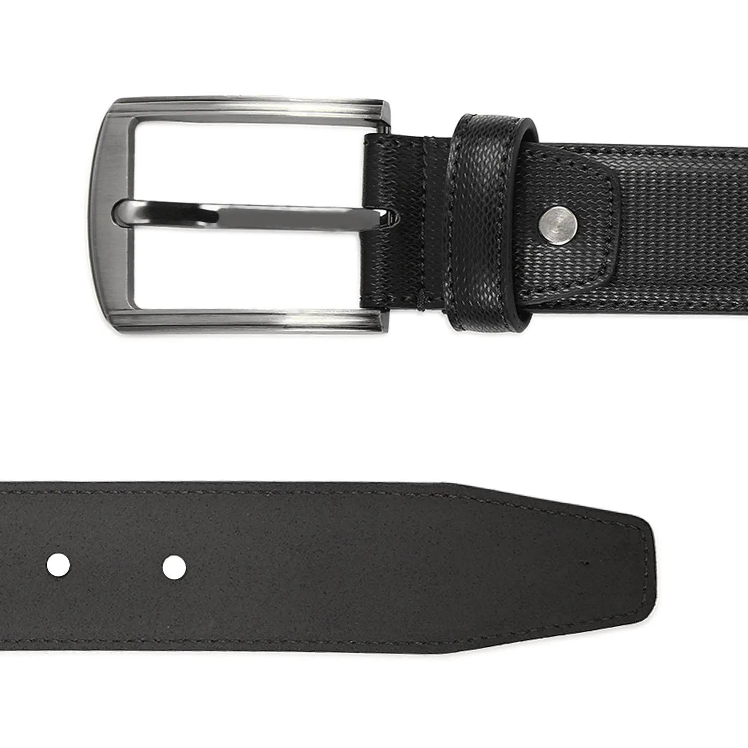 4209 Black Textured Belt for Men