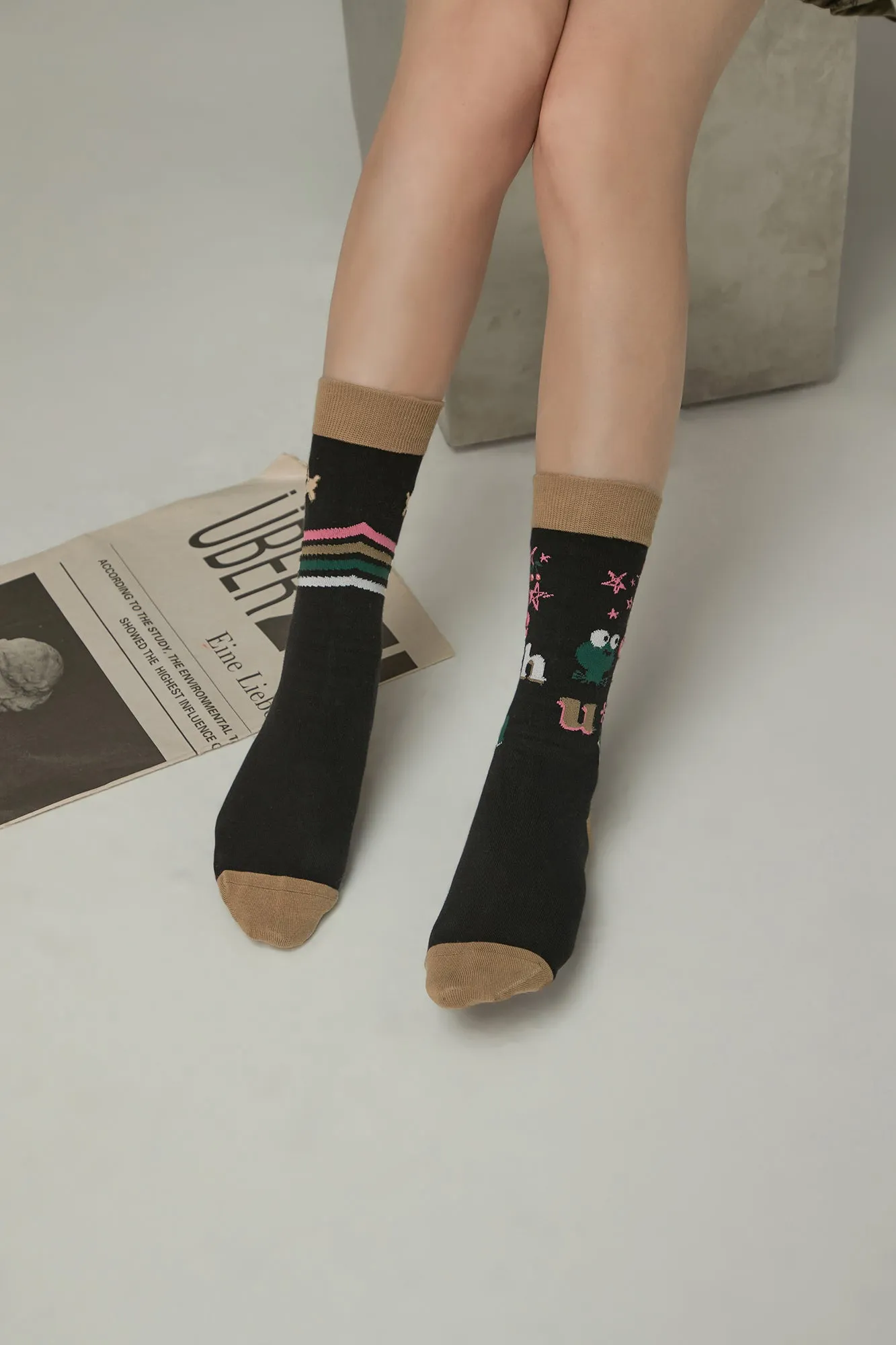 Animal Character Lined Color Socks