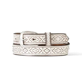 Ariat Ladies Southwest Stud Accent Western Belt - White