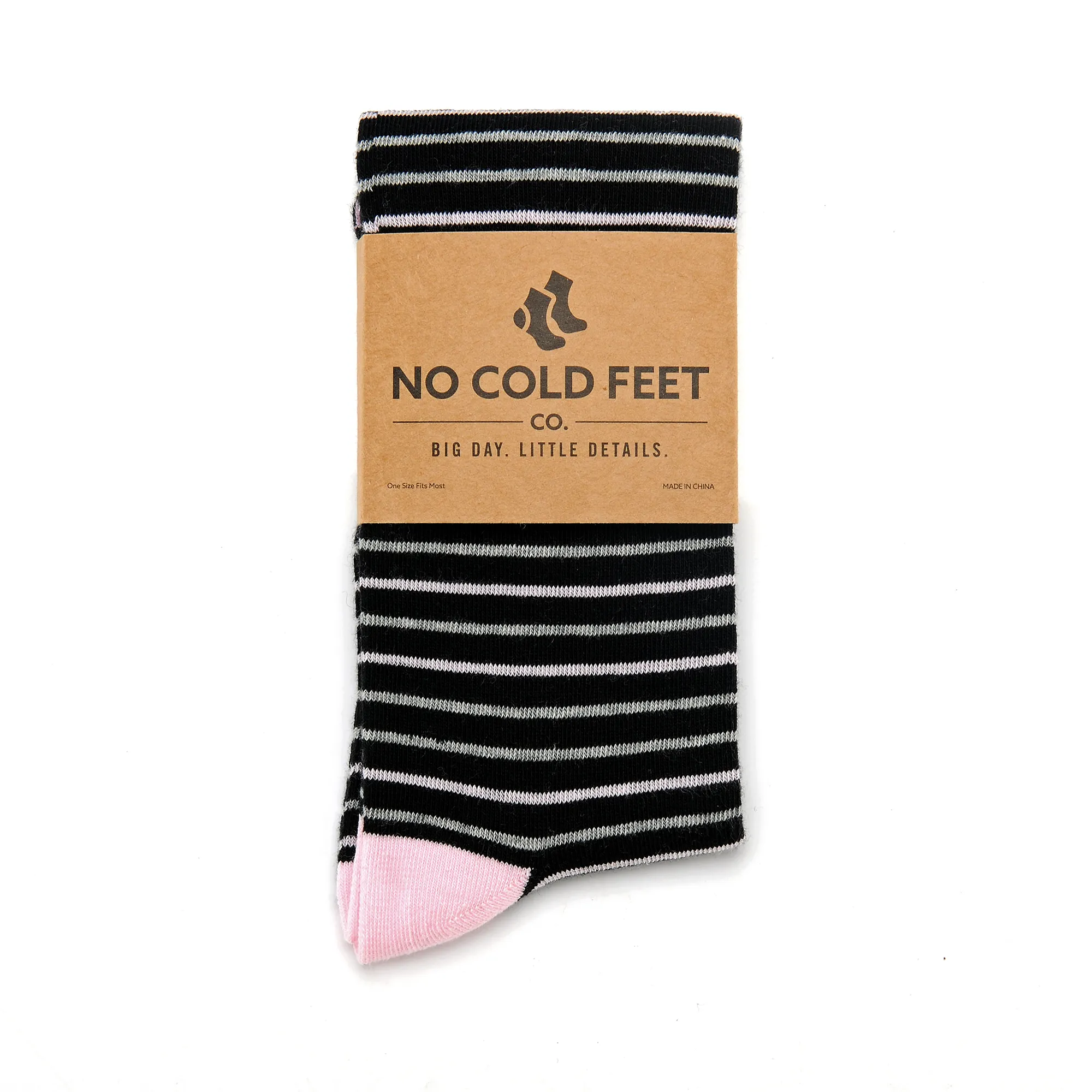 Black, Pink and Grey Striped Socks