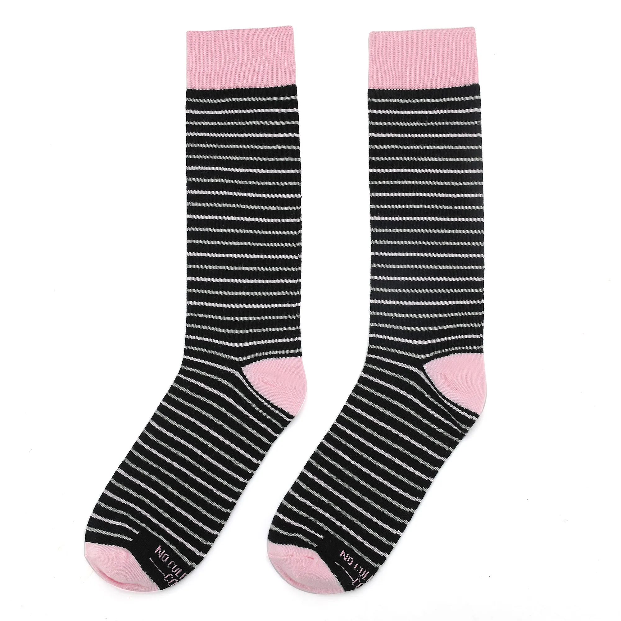 Black, Pink and Grey Striped Socks