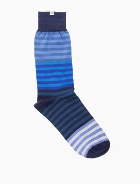 Blue Gradient Striped Organic Cotton Socks