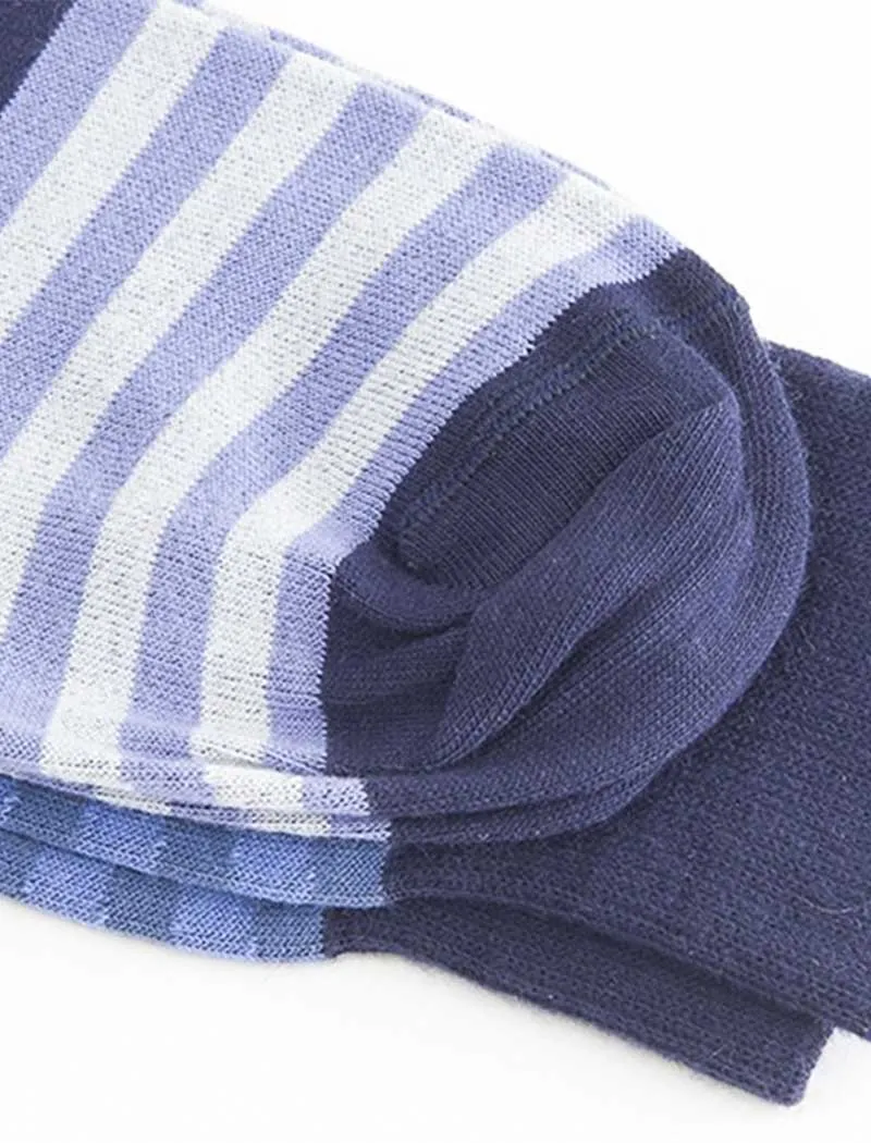 Blue Gradient Striped Organic Cotton Socks