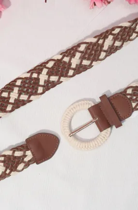 Braided Faux Leather Belt with Cord Buckle - Professional Accessory