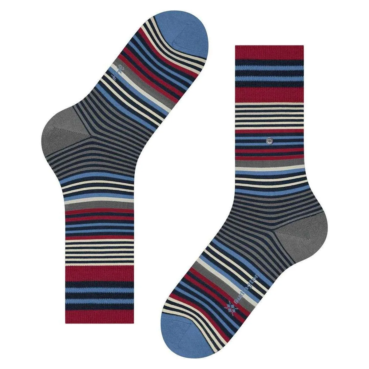 Burlington Stripe Socks - Marine Blue