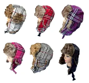 Casual Plaid Bomber Aviator Hats Wholesale