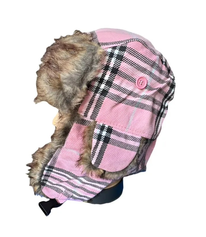 Casual Plaid Bomber Aviator Hats Wholesale