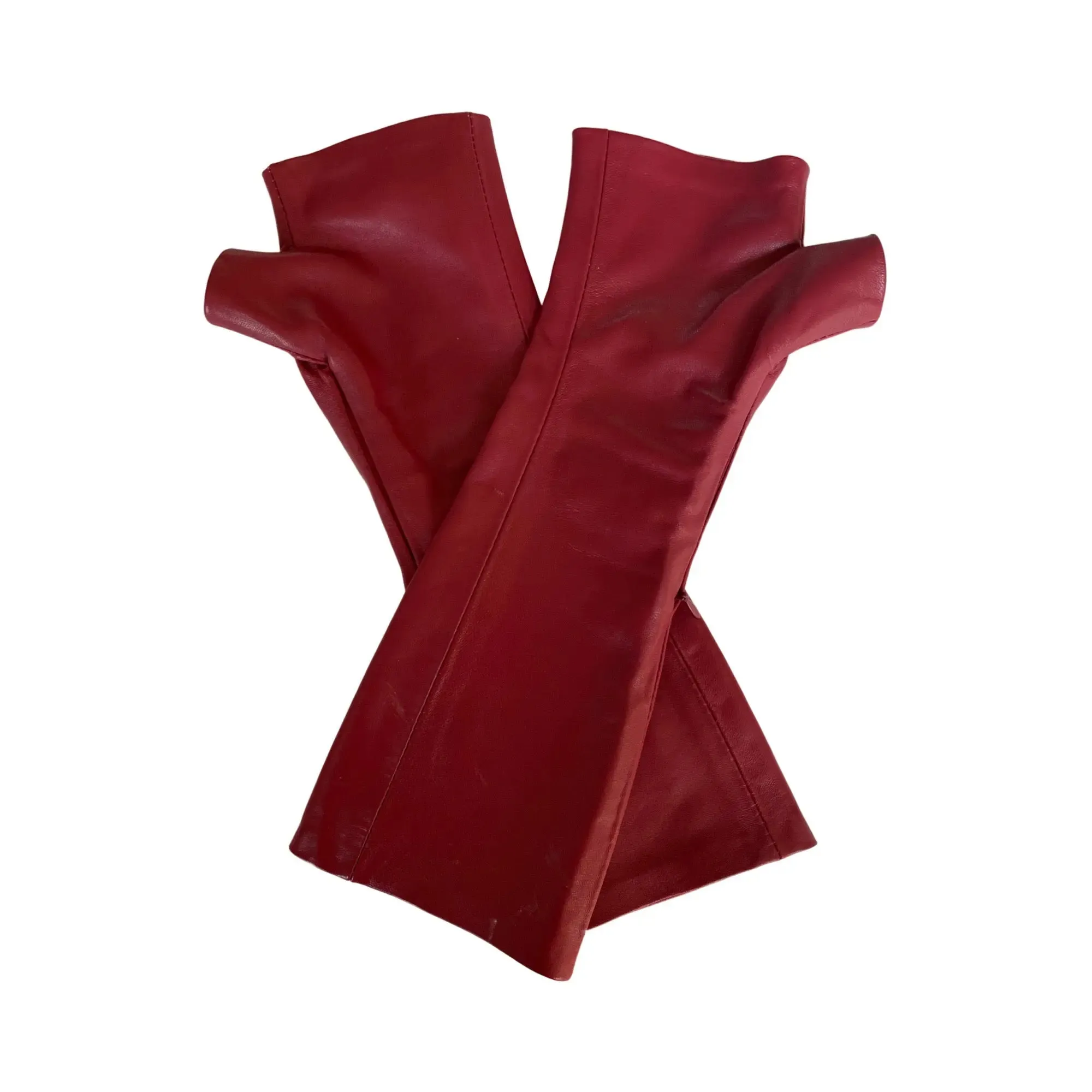 Cherry Napa Long Gloves – Elegant Leather Gloves for Superior Warmth and Style