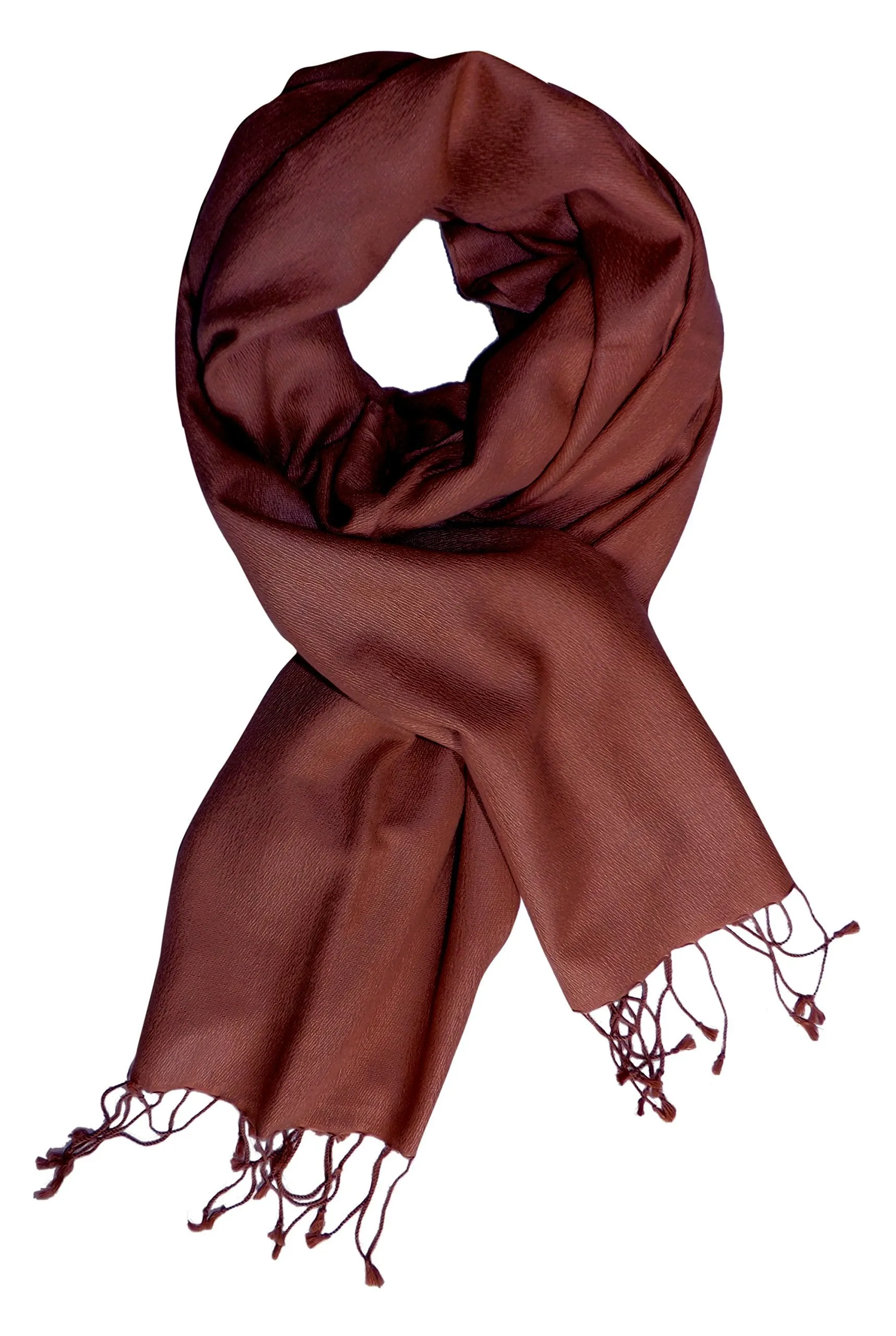 Chocolate Brown Luxurious Classic Soft Cashmere and Silk Shawl