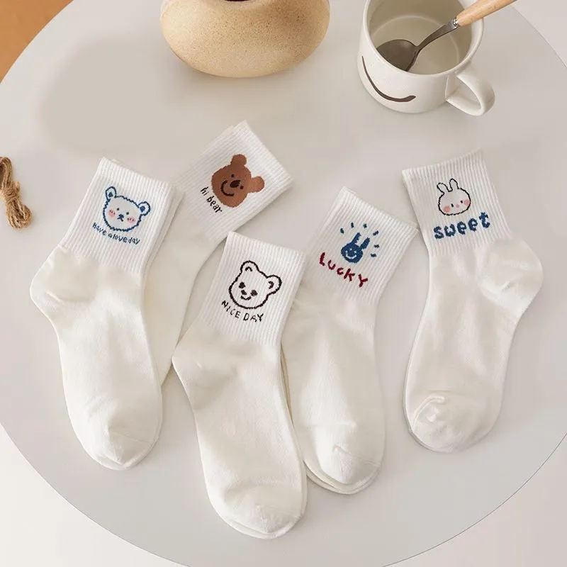 Cute Kawaii Patterned Socks 5 Pairs