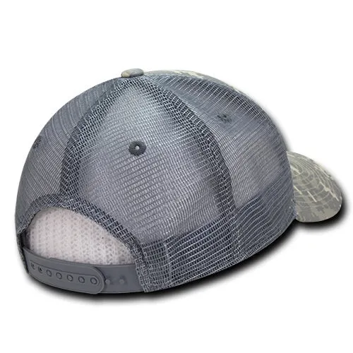 Decky 225 - 6 Panel Low Profile Relaxed Camo Trucker Hat - CASE Pricing