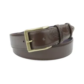 Deep Choc 'Silverado' Burnished Roller Detail Belt