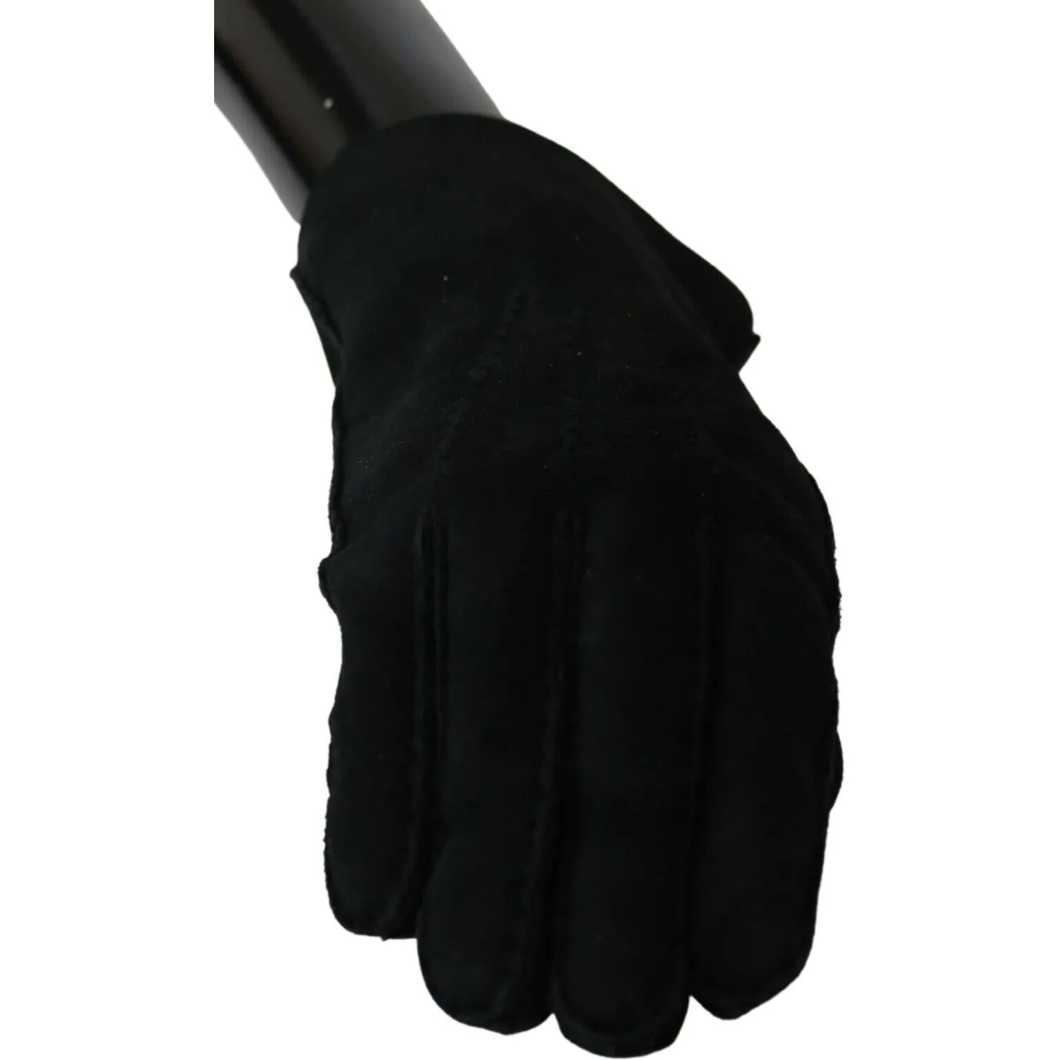 Dolce & Gabbana Elegant Black Leather Biker Gloves