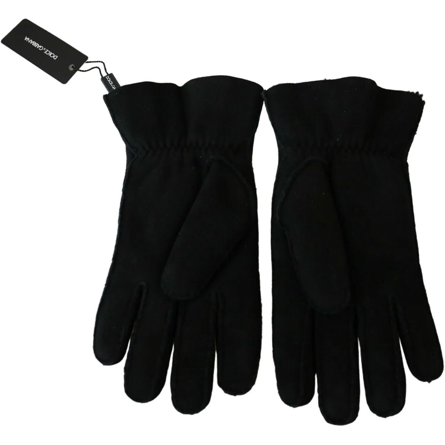 Dolce & Gabbana Elegant Black Leather Biker Gloves