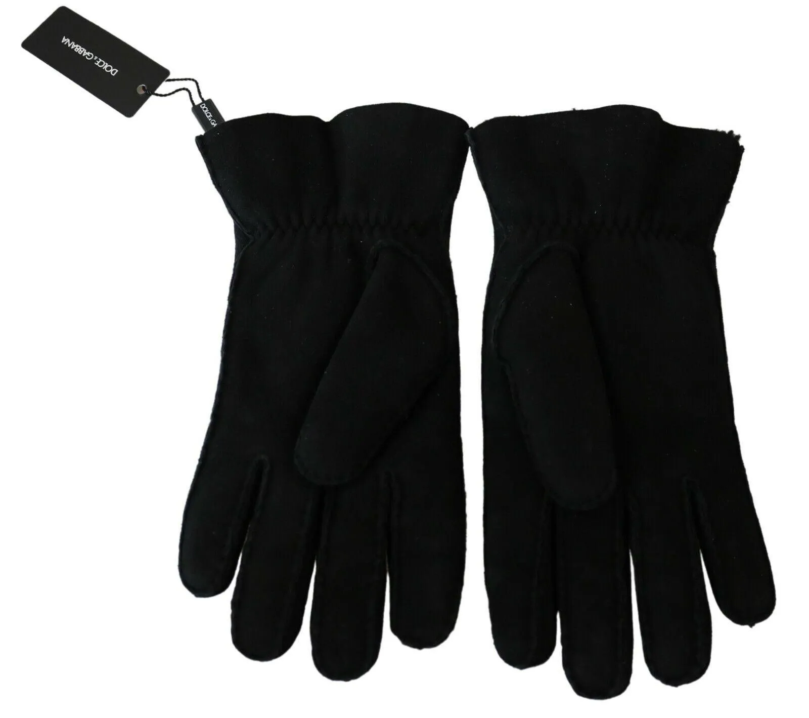 Dolce & Gabbana Elegant Black Leather Biker Gloves