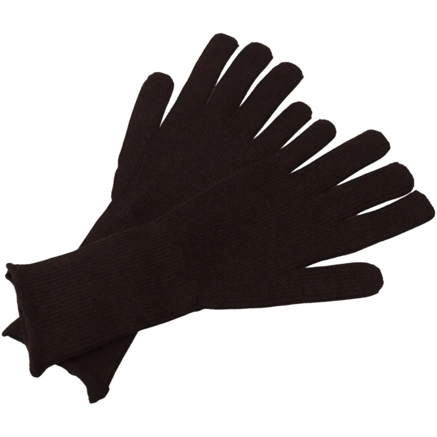 Dolce & Gabbana Elegant Silk Cashmere Brown Gloves