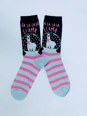 Fa La La La Llama Crew Socks