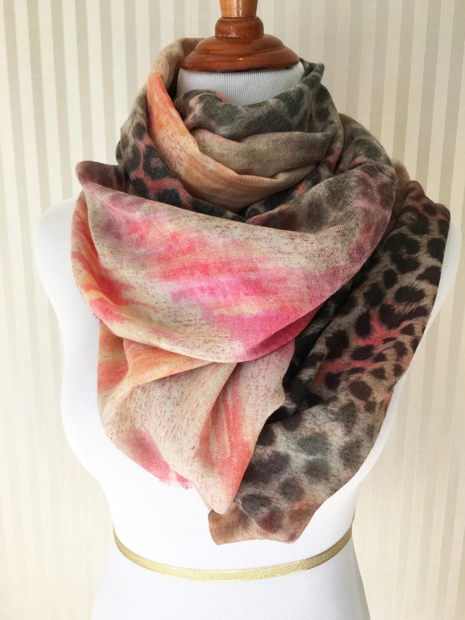 Flaming Leopard Shawl Scarf