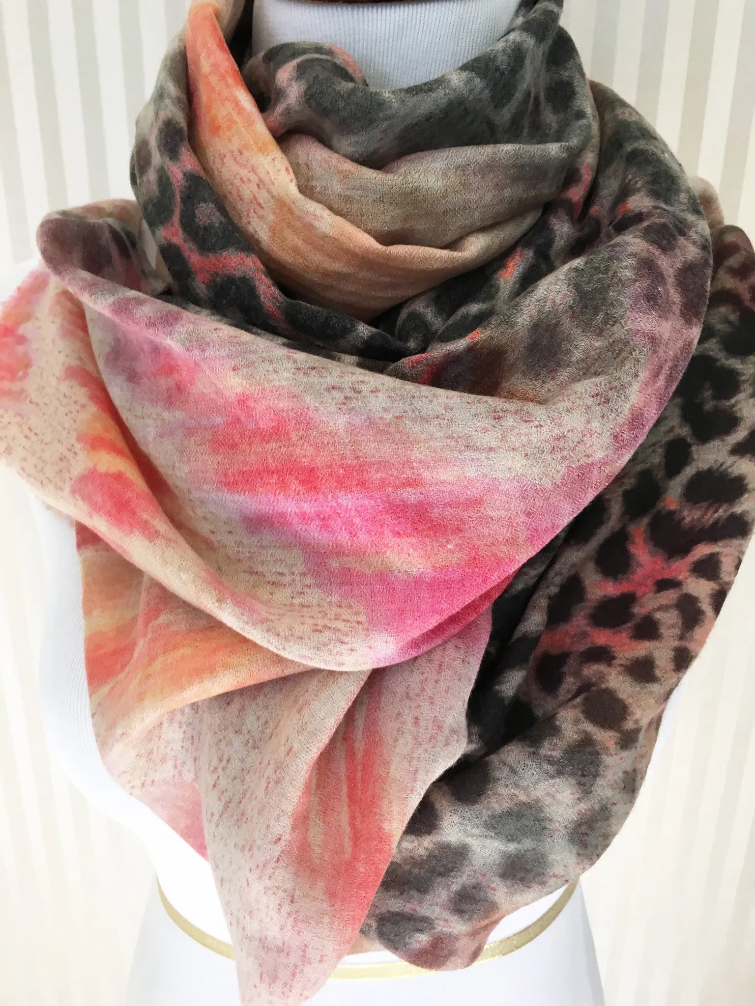 Flaming Leopard Shawl Scarf