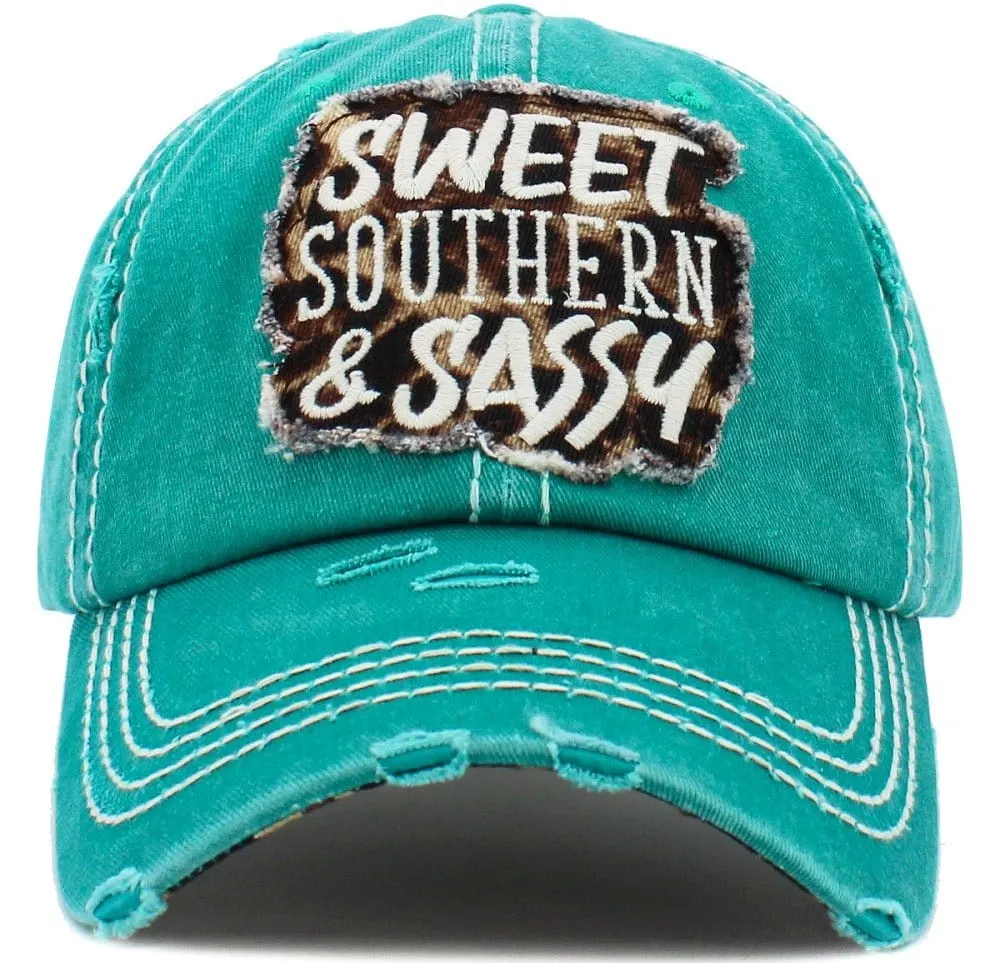 KBV1457 "Sweet Southern & Sassy" Washed Vintage Ballcap