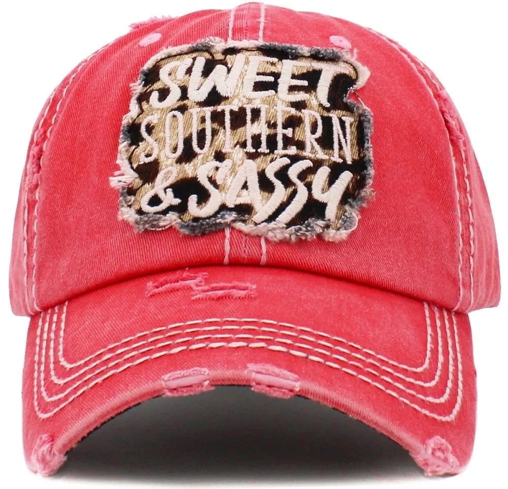 KBV1457 "Sweet Southern & Sassy" Washed Vintage Ballcap