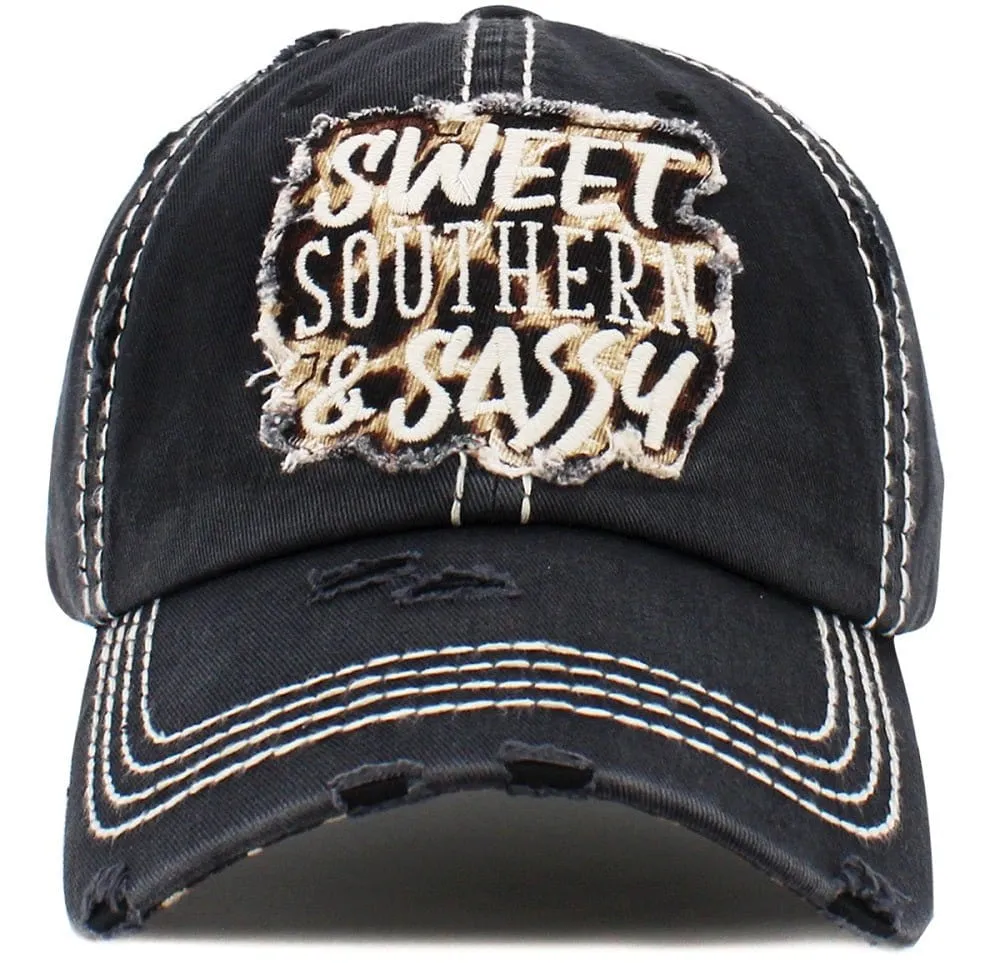 KBV1457 "Sweet Southern & Sassy" Washed Vintage Ballcap