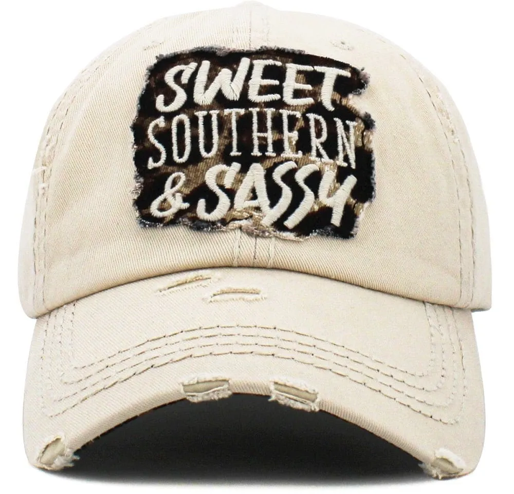 KBV1457 "Sweet Southern & Sassy" Washed Vintage Ballcap