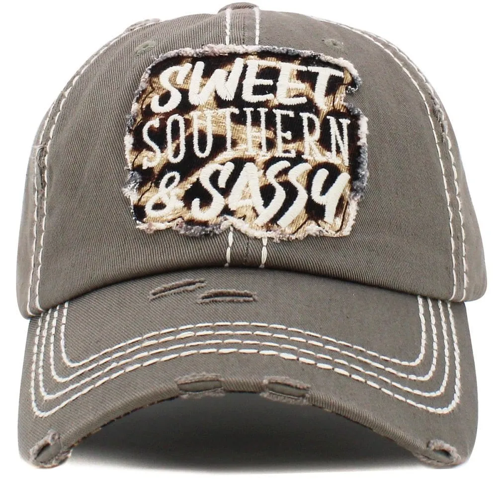 KBV1457 "Sweet Southern & Sassy" Washed Vintage Ballcap