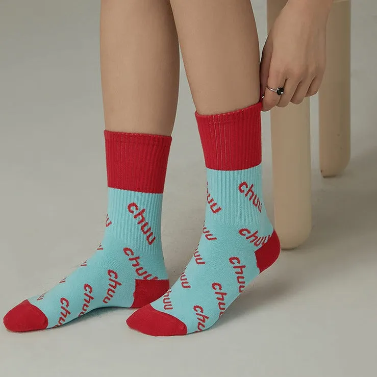 Lettering Color Ankle Socks