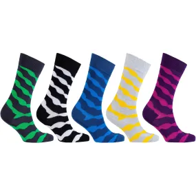 Men's 5-Pair Fun Patterned Socks-3052