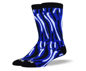 Men's Pattern Dark Blue Wave Socks