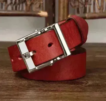 Men's Retro Leather All-match First Layer Cowhide Stainless Steel Buckle Belt