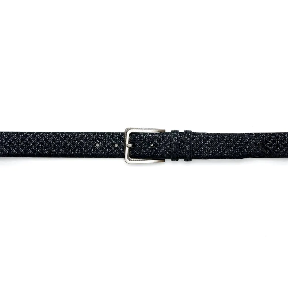 Mezlan Mens Belts Black Textured Suede AO10359 (MZB1027)