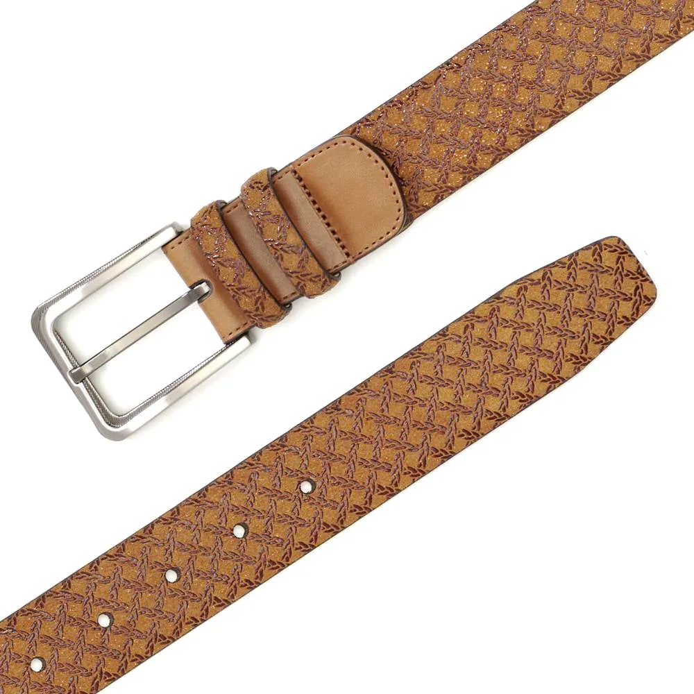 Mezlan Men's Belts Tan Textured Suede AO10359 (MZB1029)