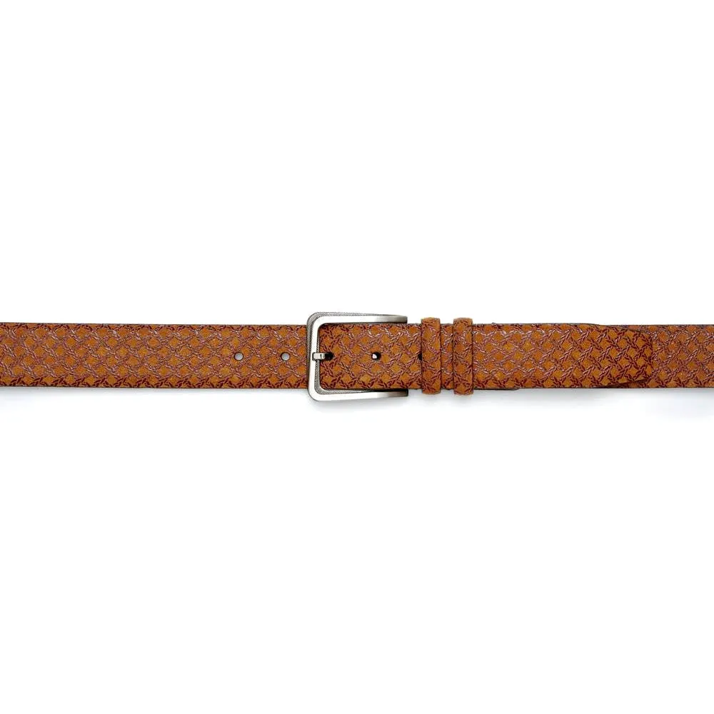 Mezlan Men's Belts Tan Textured Suede AO10359 (MZB1029)