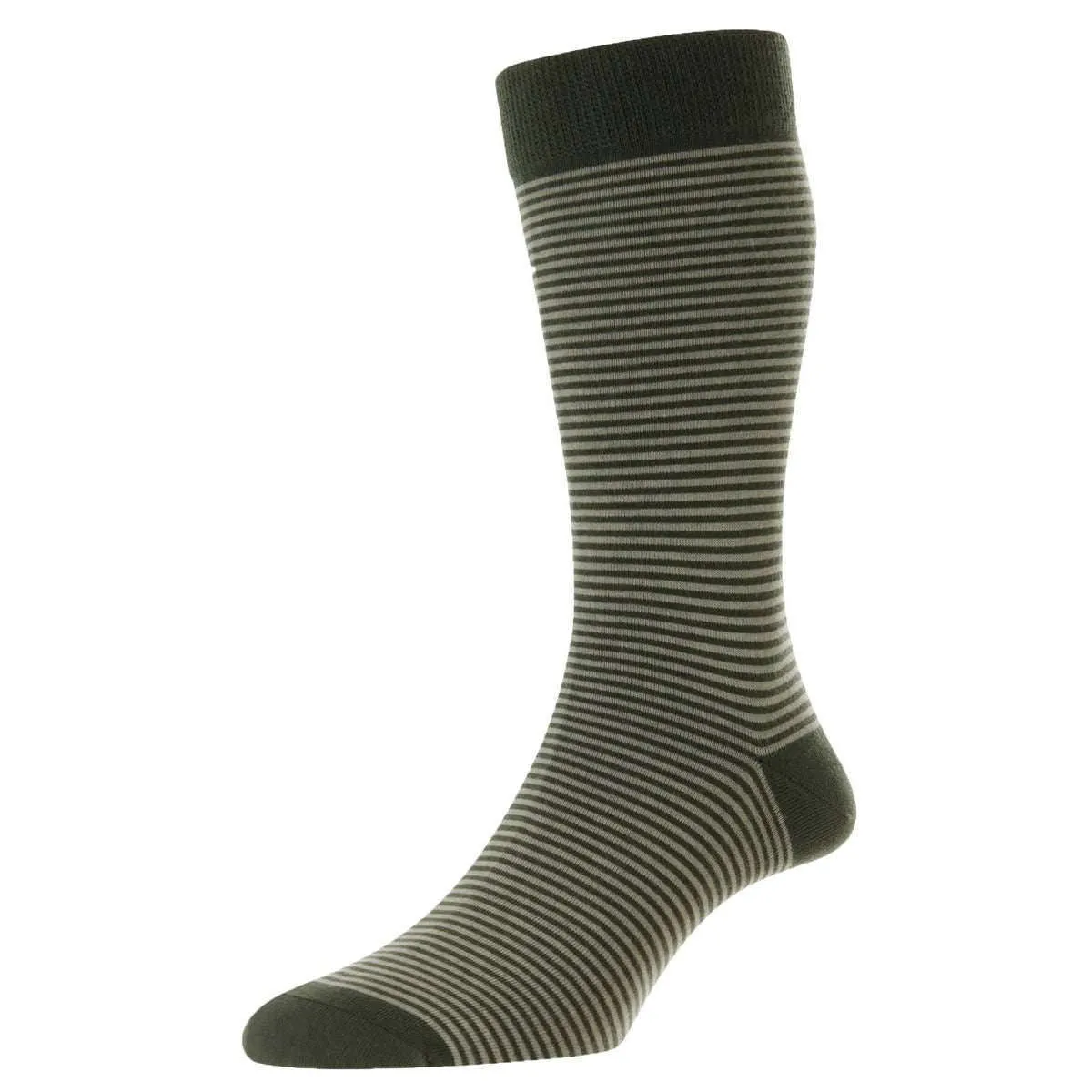 Pantherella Holst Egyptian Cotton Socks - Dark Olive Green