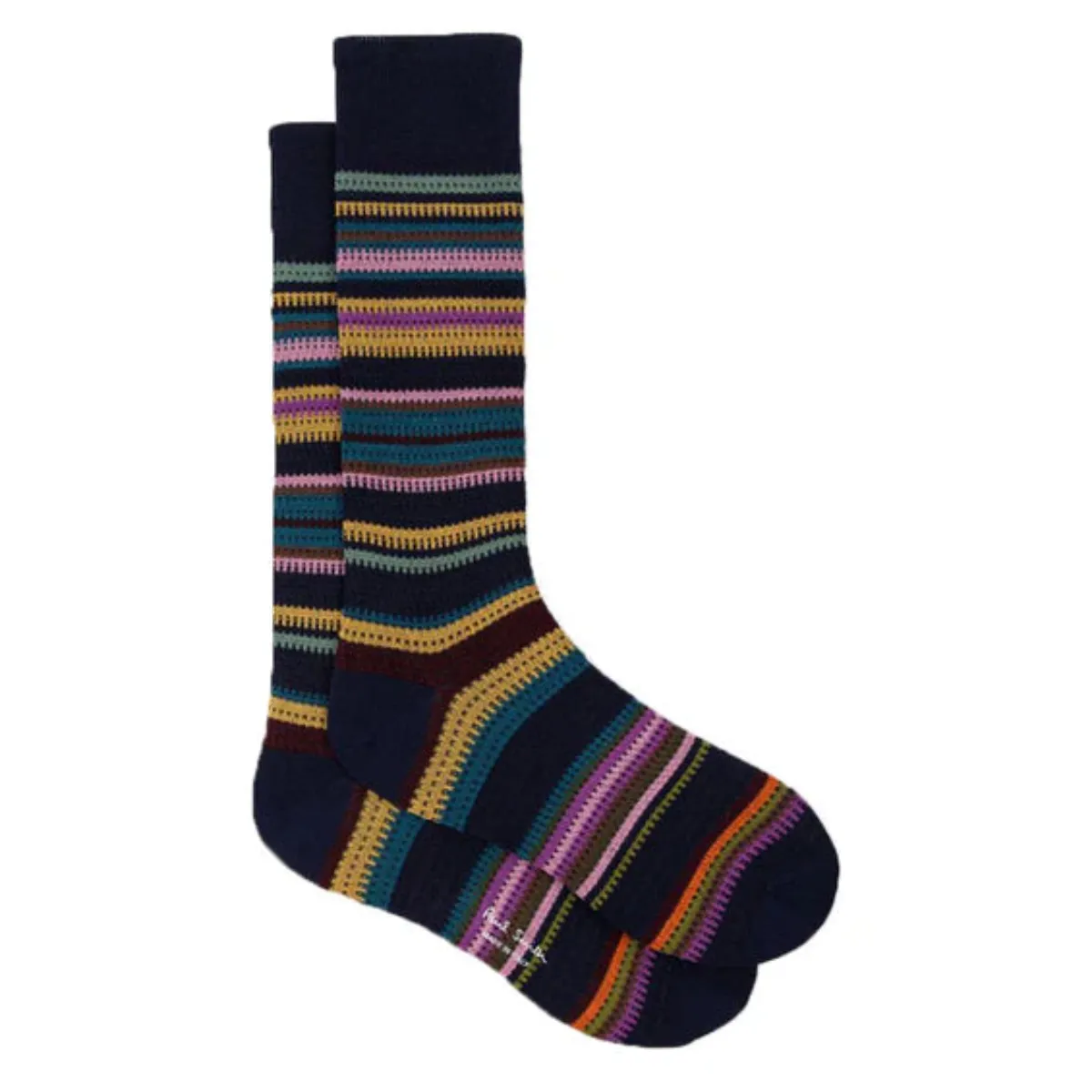 Paul Smith - Men's Harvey Stripe Socks in Black/Multicolour