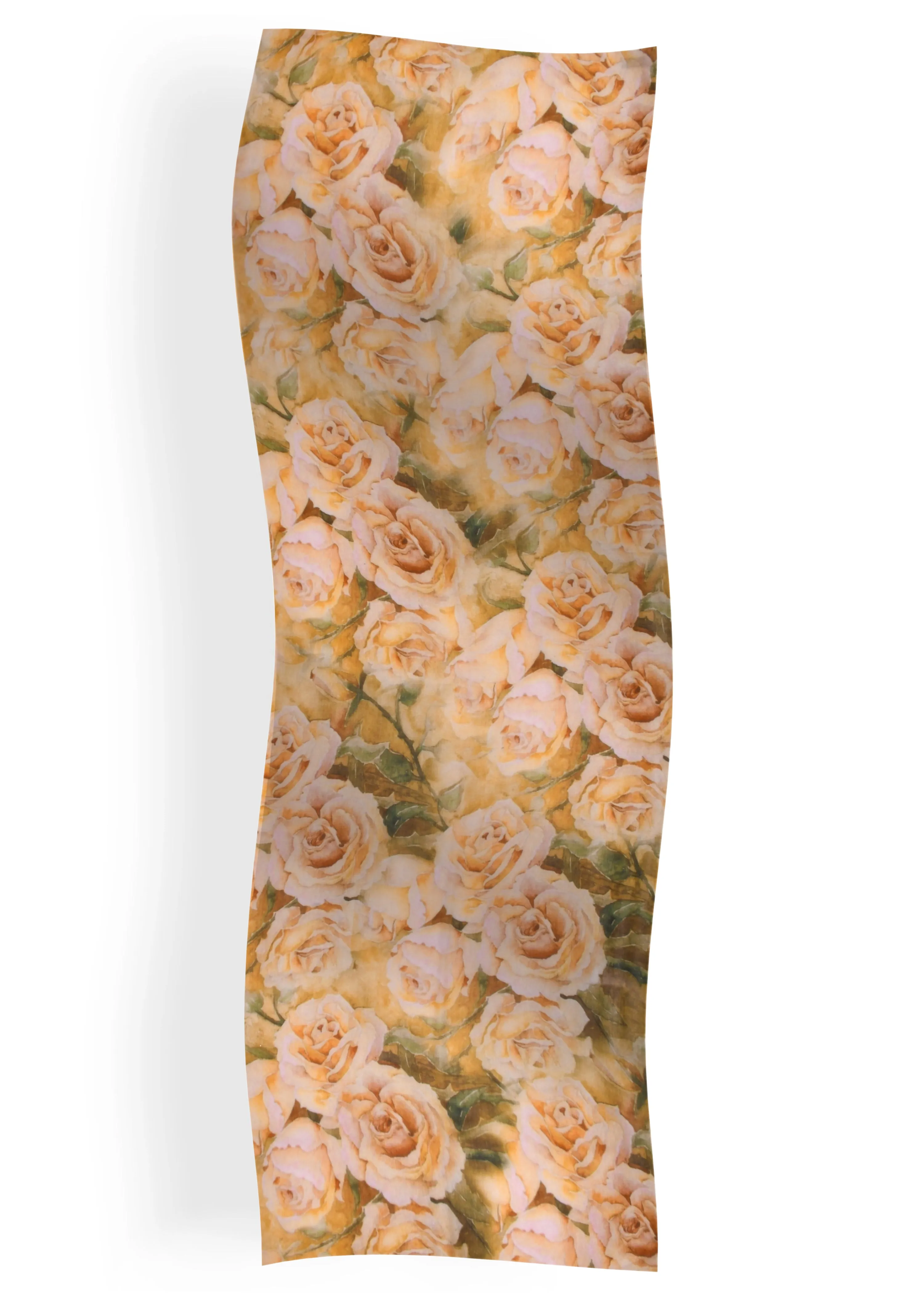 Printed Roses in Wool Silk