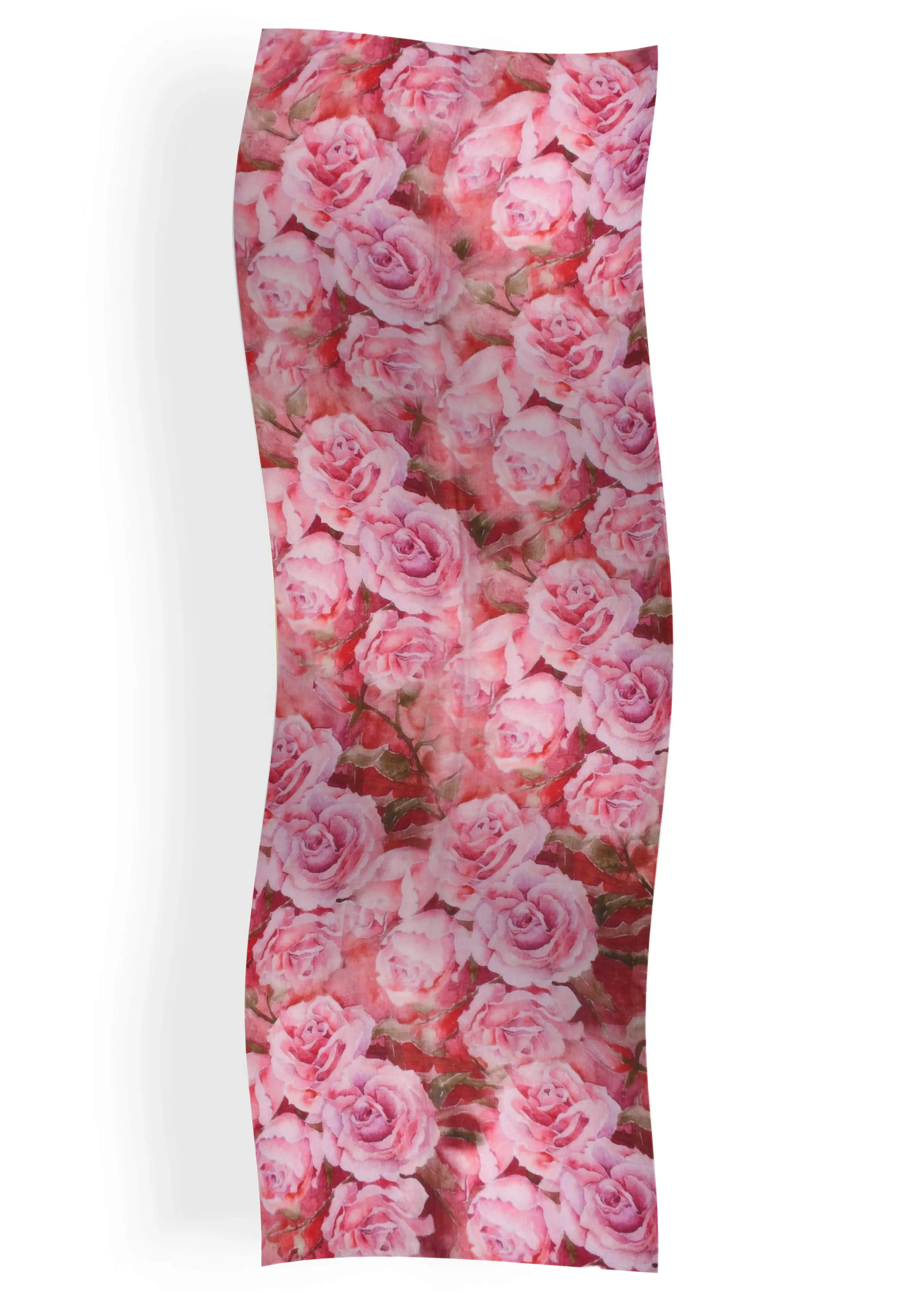 Printed Roses in Wool Silk