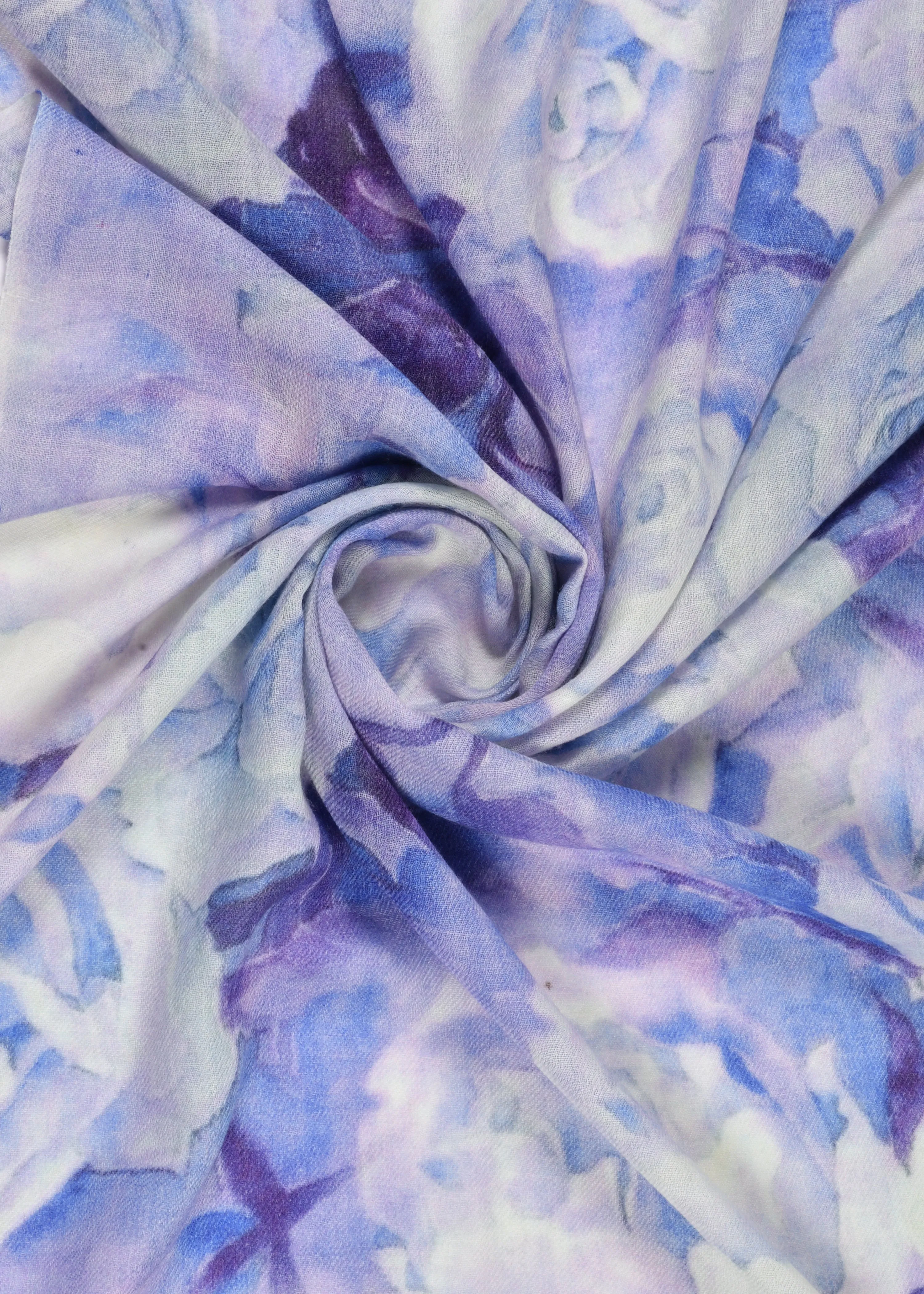 Printed Roses in Wool Silk