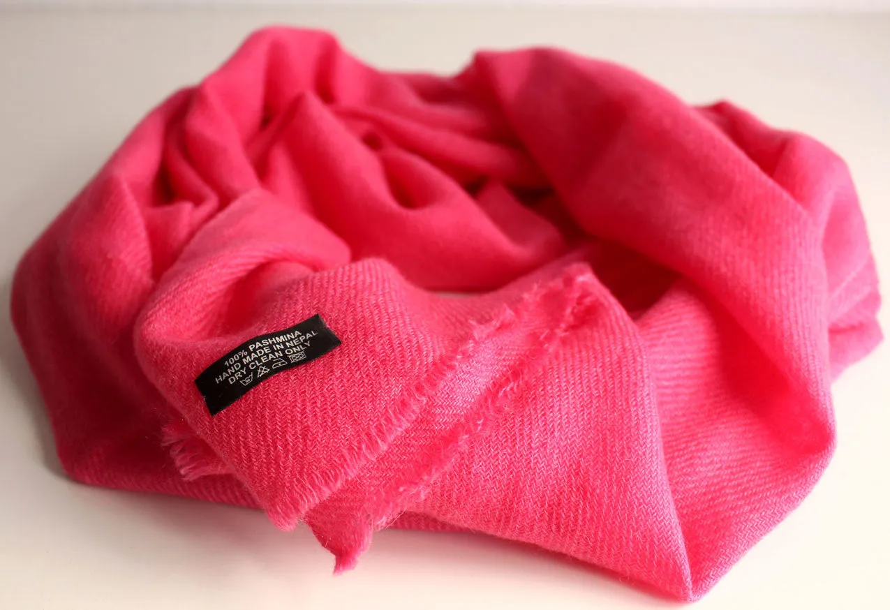 Pure Pashmina Shawl-Royal Pink