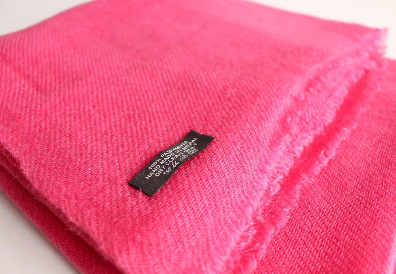 Pure Pashmina Shawl-Royal Pink