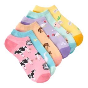 "Farm Animals" Ankle Socks by K Bell (6pk)-Medium