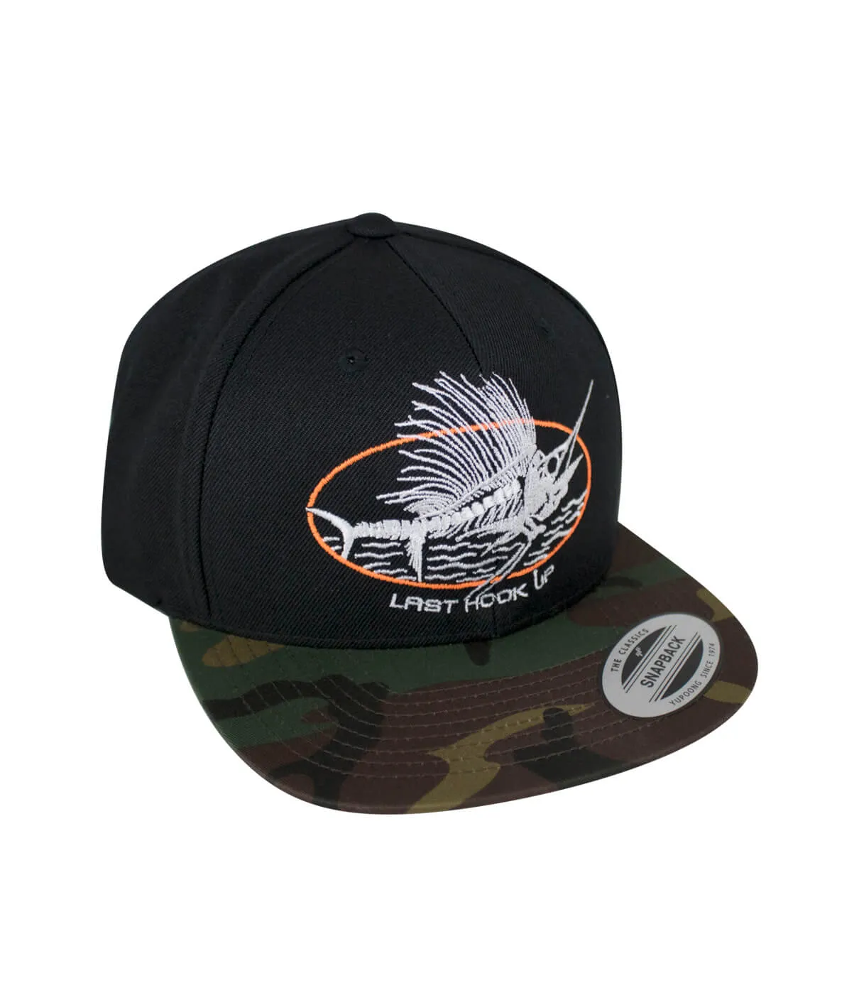 "Last Hook Up" Camo Flatbill Snapback Hat