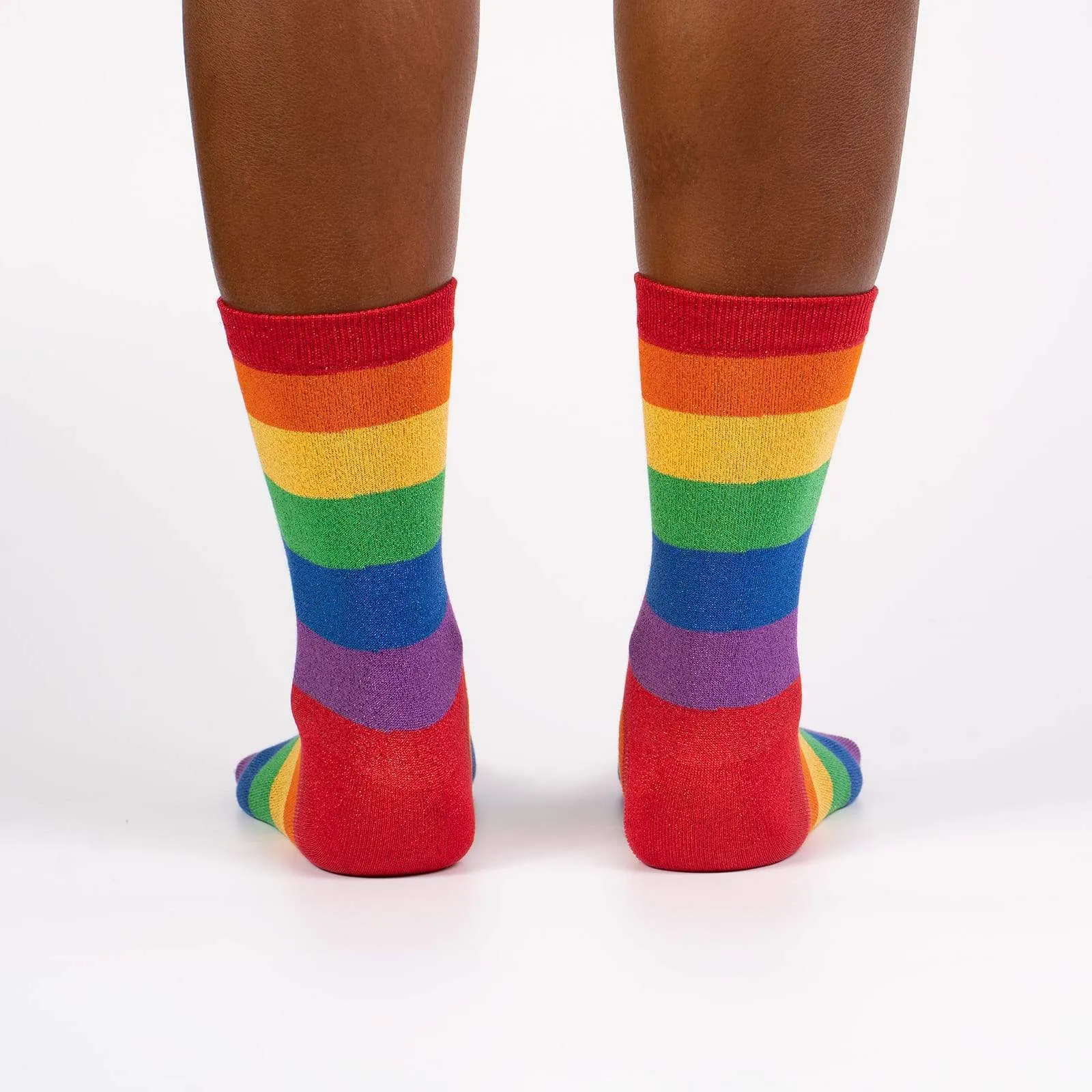 Radiant Rainbow Stripe Shimmer Socks (Women's)